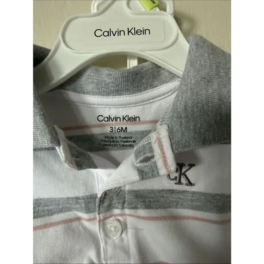 Calvin Klein Striped Polo & Dusty Pink Shorts Set